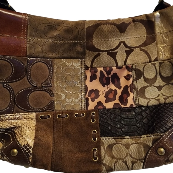Coach Handbags - VINTAGE coach carly jacquard patchwork leather hobo shoulder handbag 11496